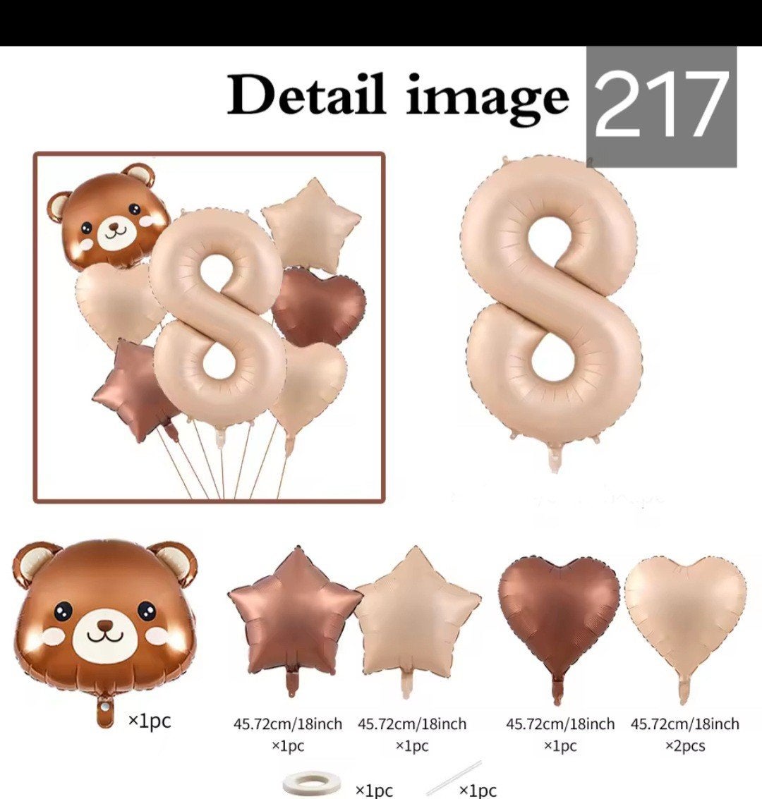 Nieuwe Feestelijke Ballonnen Set - Nummer 8 & Dieren/Sterren, Ophalen of Verzenden, Nieuw, Versiering, Verjaardag