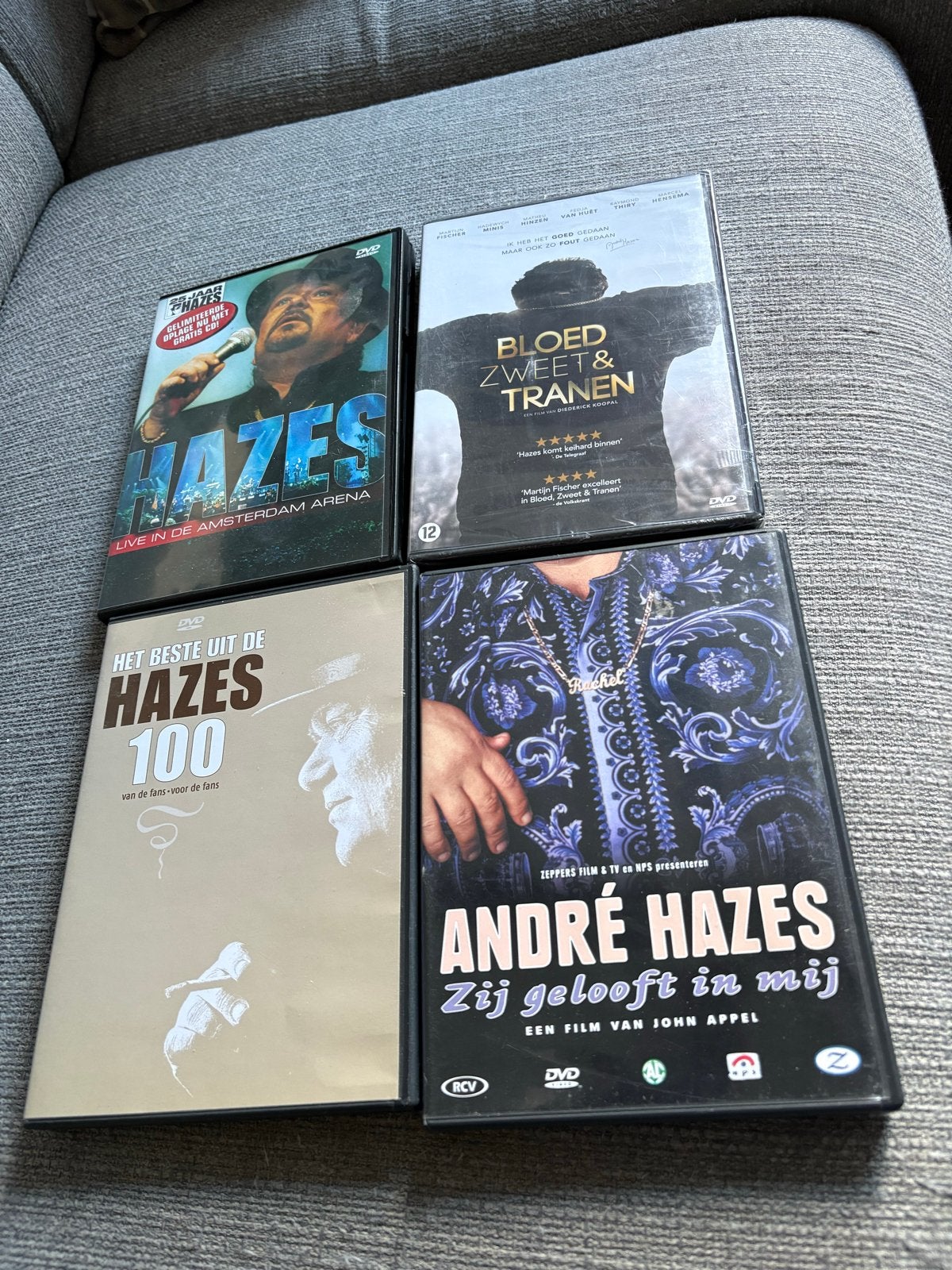 André Hazes DVD collectie: 4 films en documentaires, Gebruikt, Nederlands, Vanaf 12 jaar, Inclusief doosje