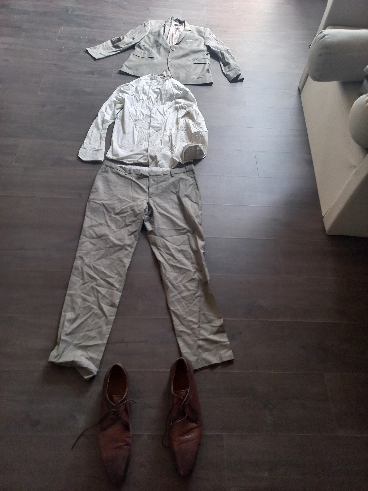 Trouwpak man maat 40 - Slechts 1x gedragen, Kleding | Heren, Trouwkleding en Trouwaccessoires, Zo goed als nieuw, Trouwpak, Overige kleuren