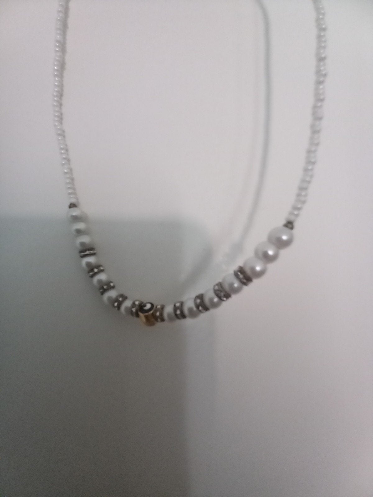 Elegante Griekse ketting met parels en kralen, Ophalen of Verzenden, Zo goed als nieuw, Overige materialen