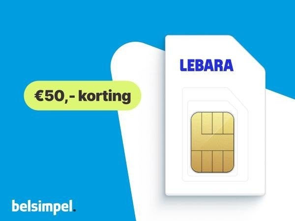 Belsimpel Lebara-abonnement € 50 kortingsvoucher, Tickets en Kaartjes, Kortingen en Cadeaubonnen, Eén persoon, Kortingsbon