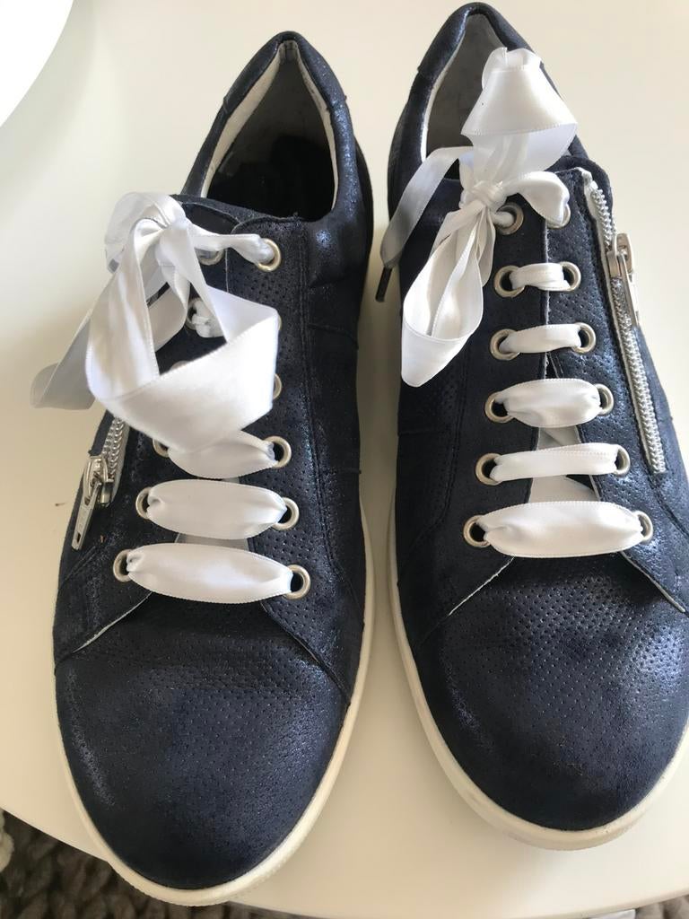Durea dames schoenen blauw / wit H7 als nieuw, Ophalen of Verzenden, Zo goed als nieuw, Blauw, Sneakers of Gympen