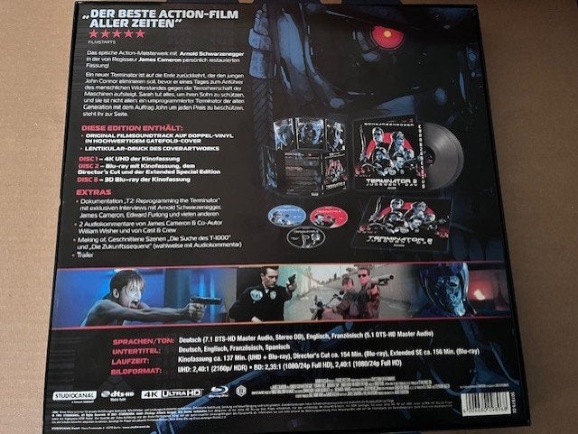 Terminator 2 Judgment Day 2D/3D/4K UHD + Soundtrack Vinyl, Cd's en Dvd's, Ophalen of Verzenden, Engels, Actie, 4K Ultra HD Blu-ray