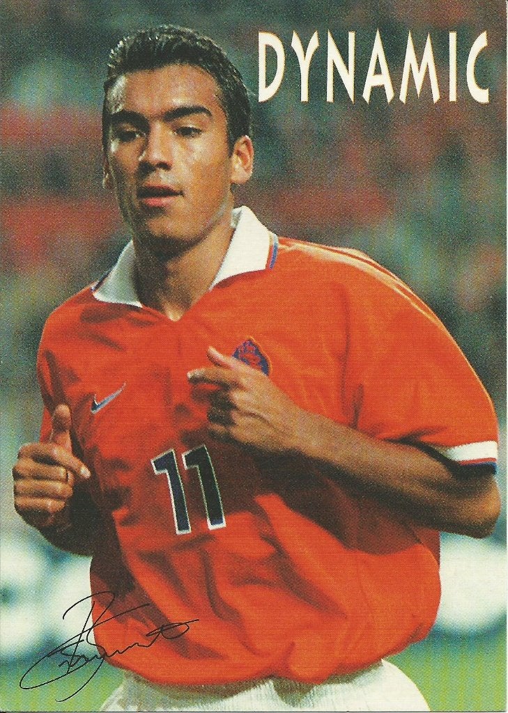 1998 fotokaart KNVB Giovanni van Bronckhorst Feyenoord, Verzenden, Zo goed als nieuw, Feyenoord, Poster, Plaatje of Sticker