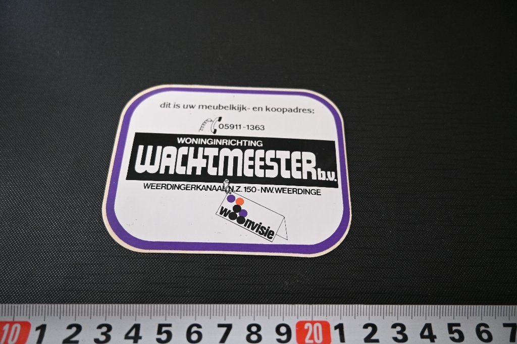 sticker nieuw weerdinge woninginrichting WACHTMEESTER bv, Ophalen of Verzenden, Zo goed als nieuw