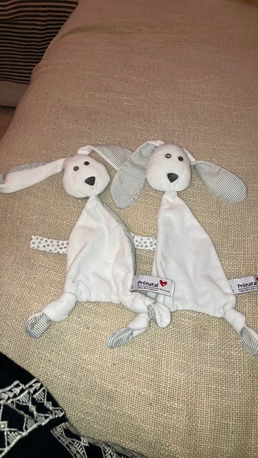 Prenatal konijn tuttel grijs knuffeldoekje, Gebruikt, Prénatal, Grijs, Konijn