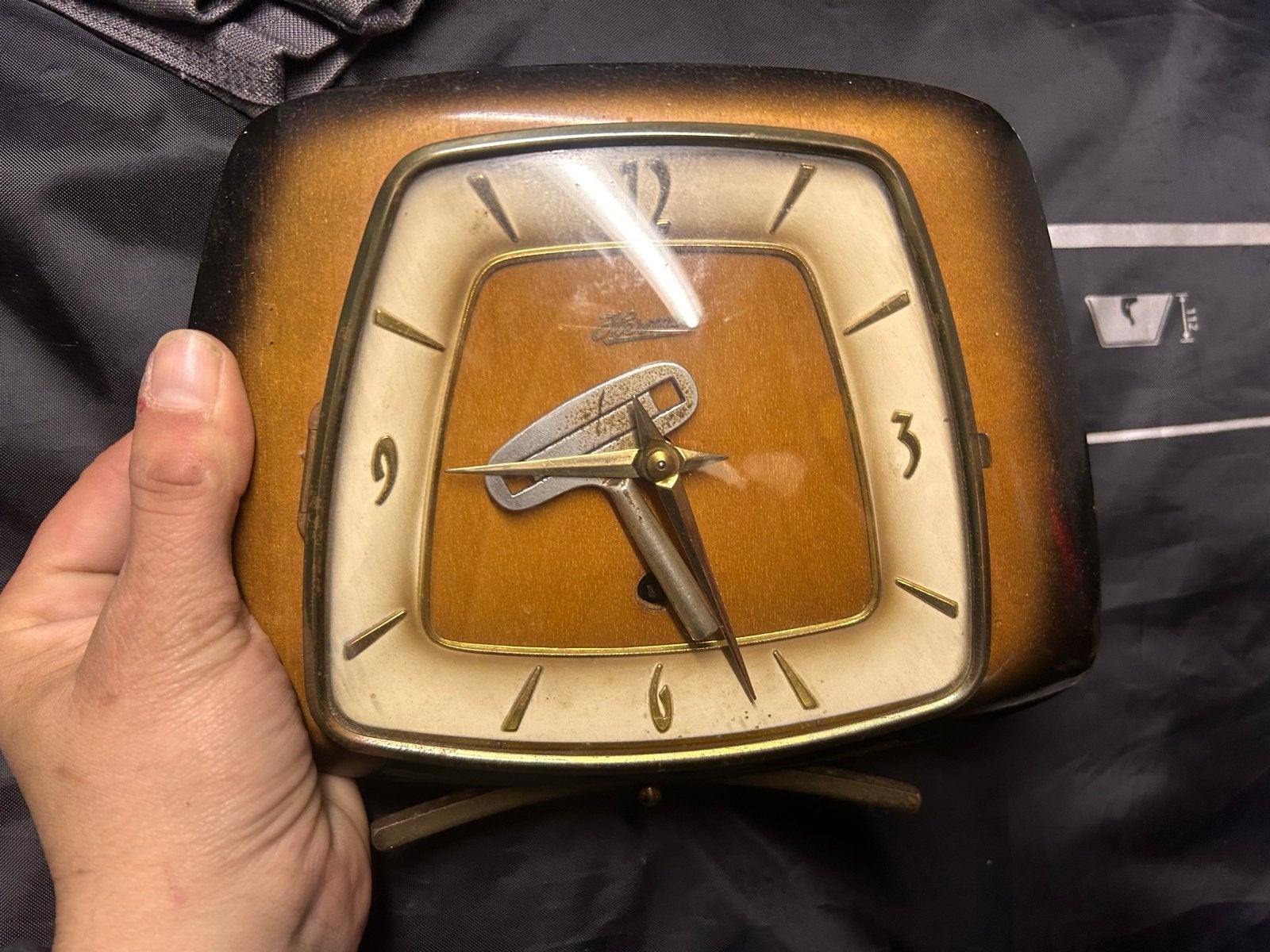 Vintage Hermle Tafelklok - Retro Design, Ophalen of Verzenden