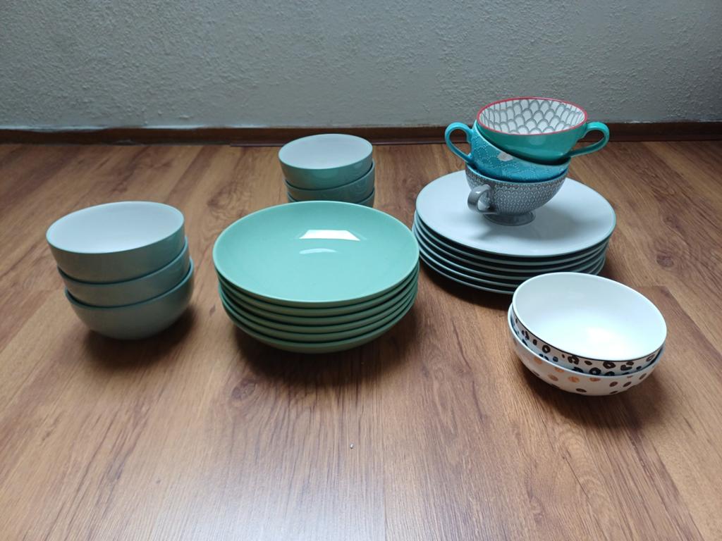 Servies | groen/blauw, divers, Ophalen, Gebruikt, Bord(en), Overige stijlen