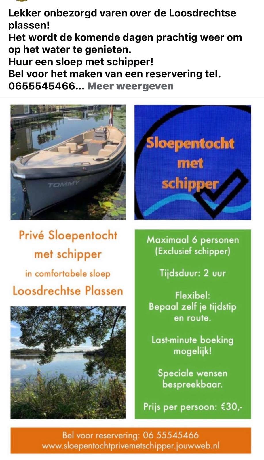 Varen met schipper, Sloep of Motorboot