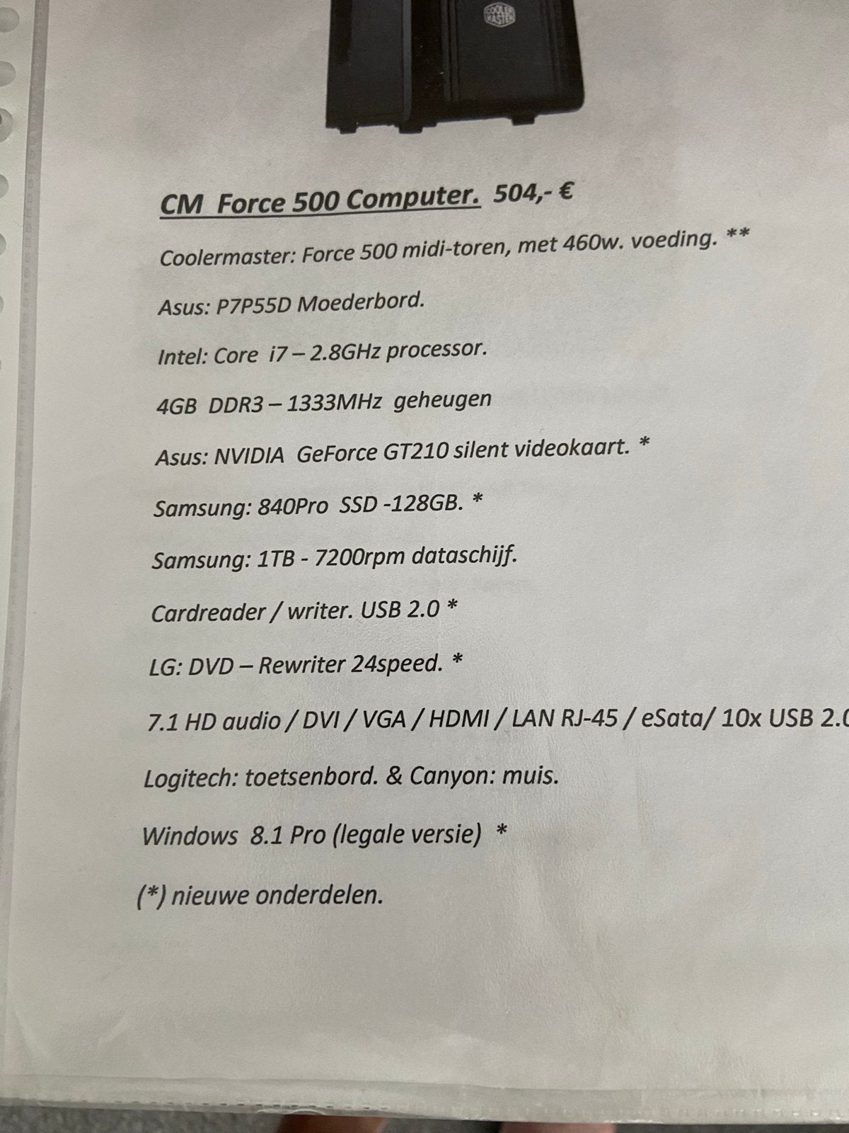 Foto 5 van Complete Desktop PC met Intel i7, SSD, Monitor en Speakers