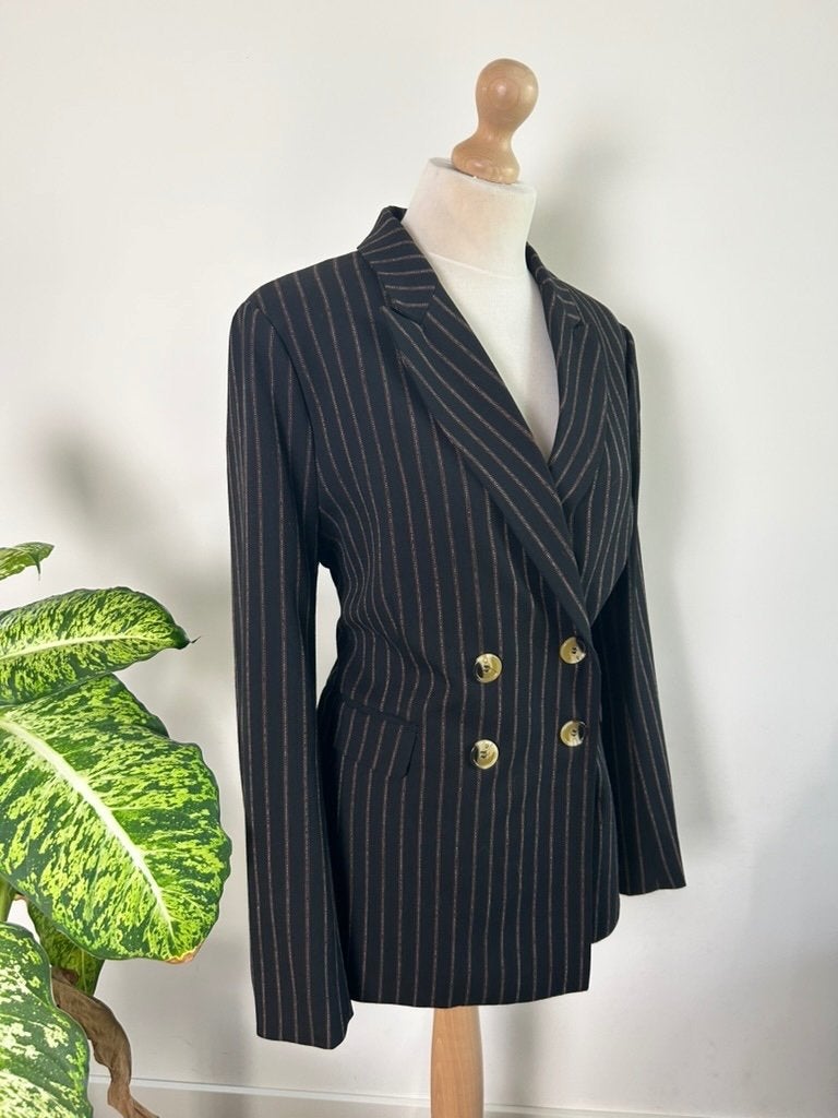 King Louie maat 44 Retro gestreepte blazer colbert 3633, Kleding | Dames, Maat 42/44 (L), Ophalen of Verzenden, Zo goed als nieuw