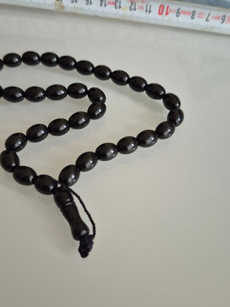 Zwarte Gebedskralen (Tasbih) van 33 kralen, Ophalen of Verzenden, Gebruikt, Sieraad, Islam