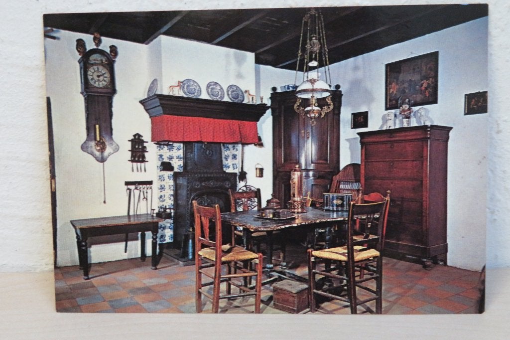 Openluchtmuseum Arnhem. Interieur boerderij. Met stempel., Ophalen of Verzenden, 1960 tot 1980, Ongelopen, Gelderland