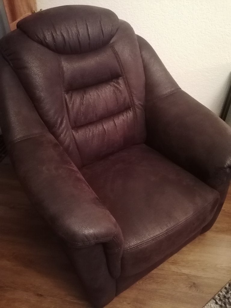 Compleet Bankstel, 3-zits Bank en 2 Fauteuils., Ophalen, Zo goed als nieuw, 75 tot 100 cm, Rechte bank