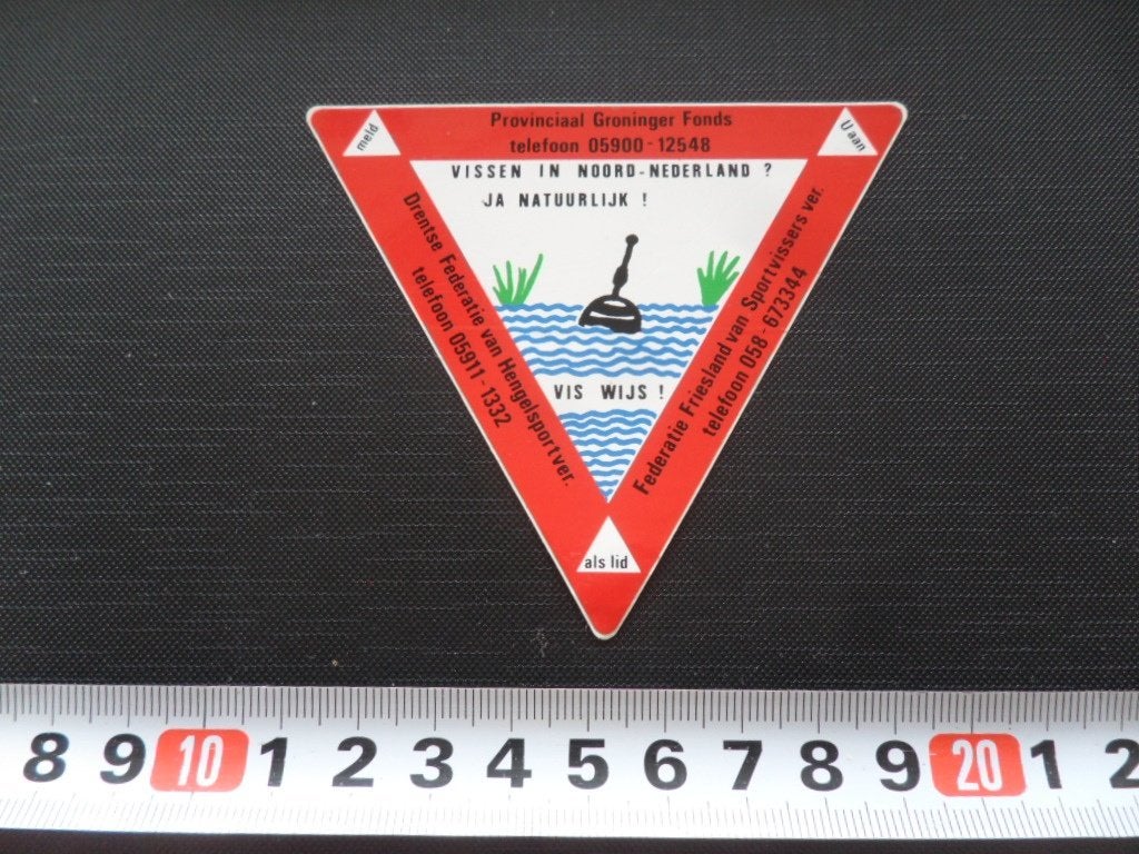 sticker Hengelsport Groningen Friesland Drenthe VIS WIJS, Ophalen, Zo goed als nieuw