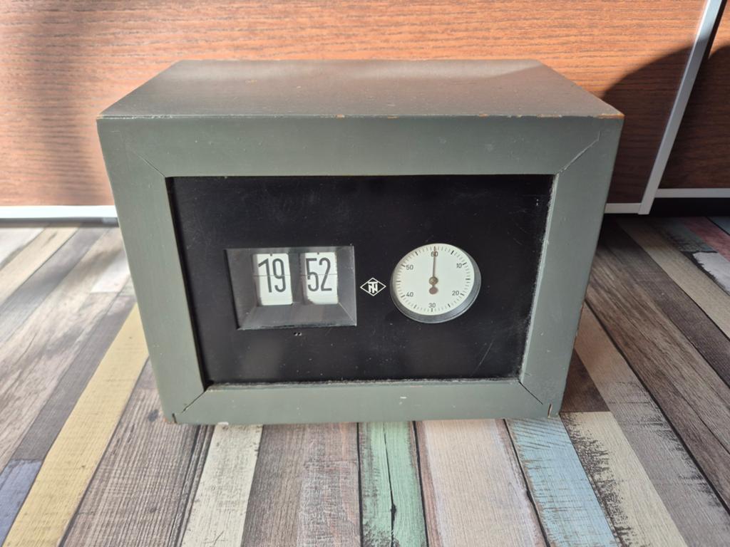 Vintage Telefonbau und Normalzeit flipklok, Ophalen of Verzenden