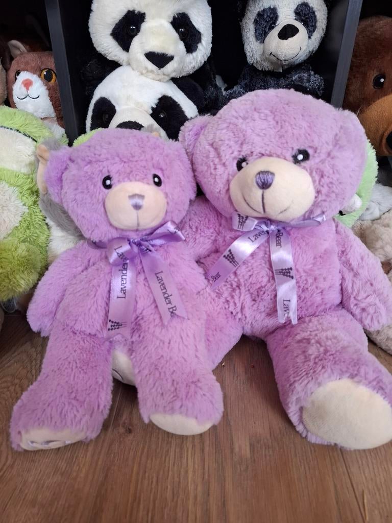 2 Lavendel Beren - Zachte Knuffels, Paars, Verzenden, Beer, Zo goed als nieuw