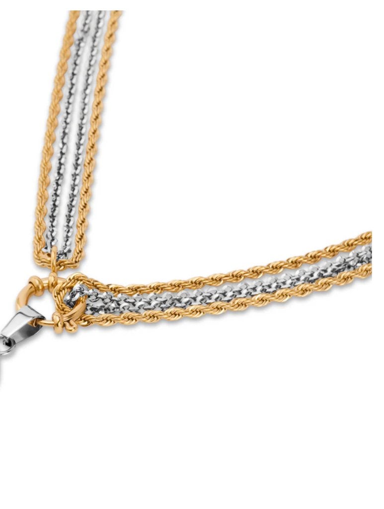 Melano NIEUW twisted ketting Olivia zilver/goud, Verzenden, Nieuw, Goud, Zilver