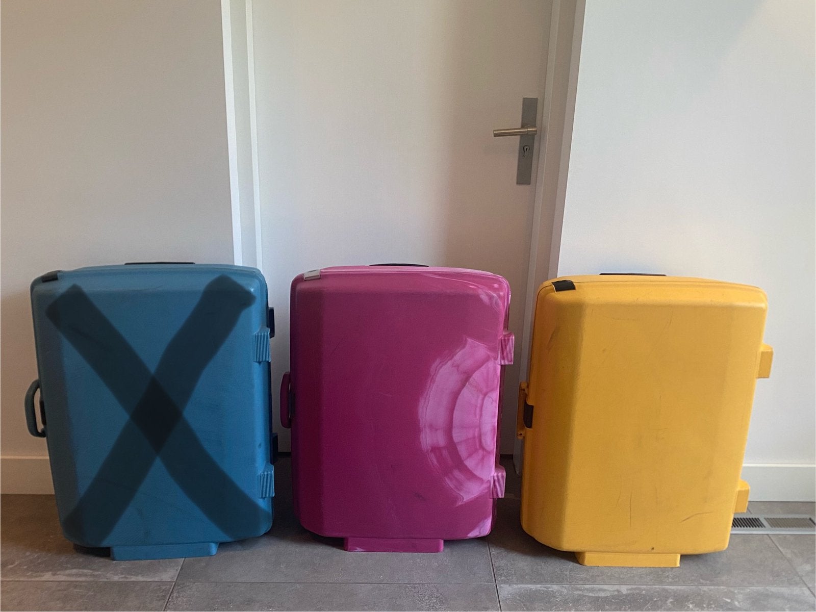 Set van 2 Samsonite koffers, Gebruikt, Hard kunststof, 70 cm of meer, 55 cm of meer