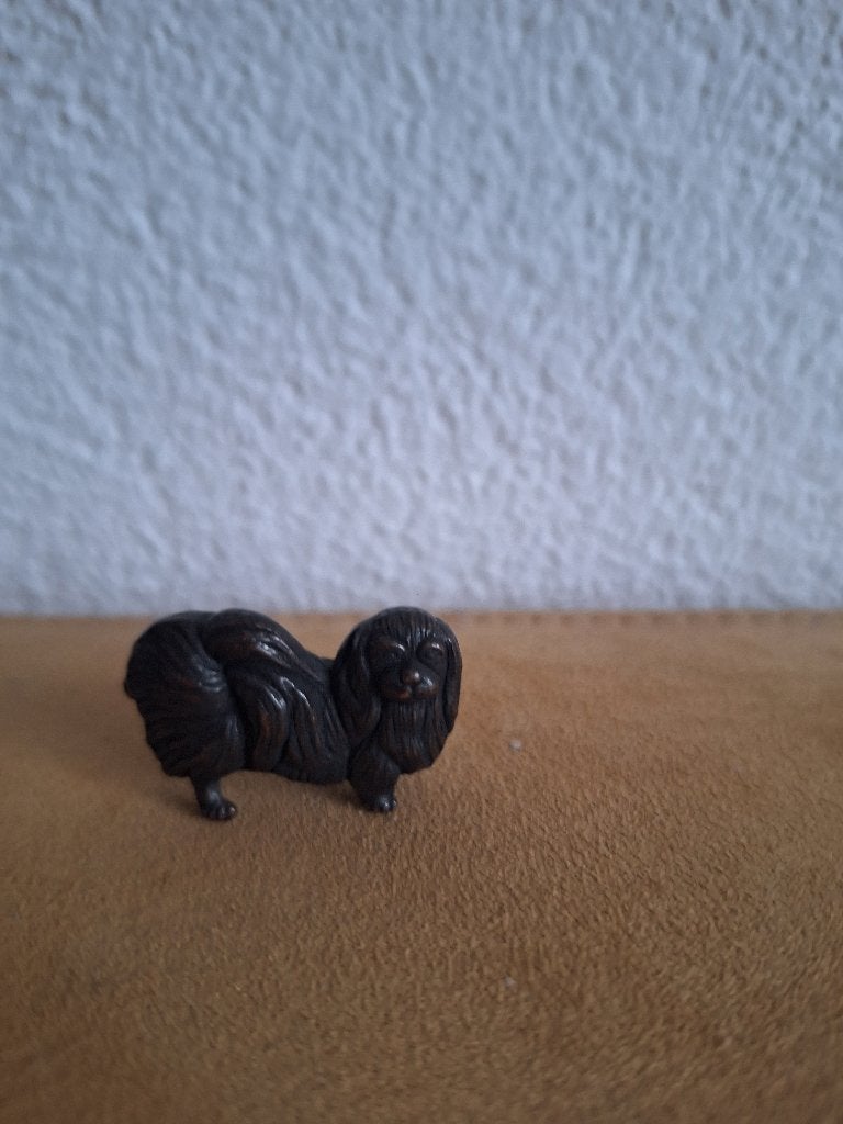 Prachtig vintage bronzen beeldje van een hondje, Ophalen, Zo goed als nieuw, Dier