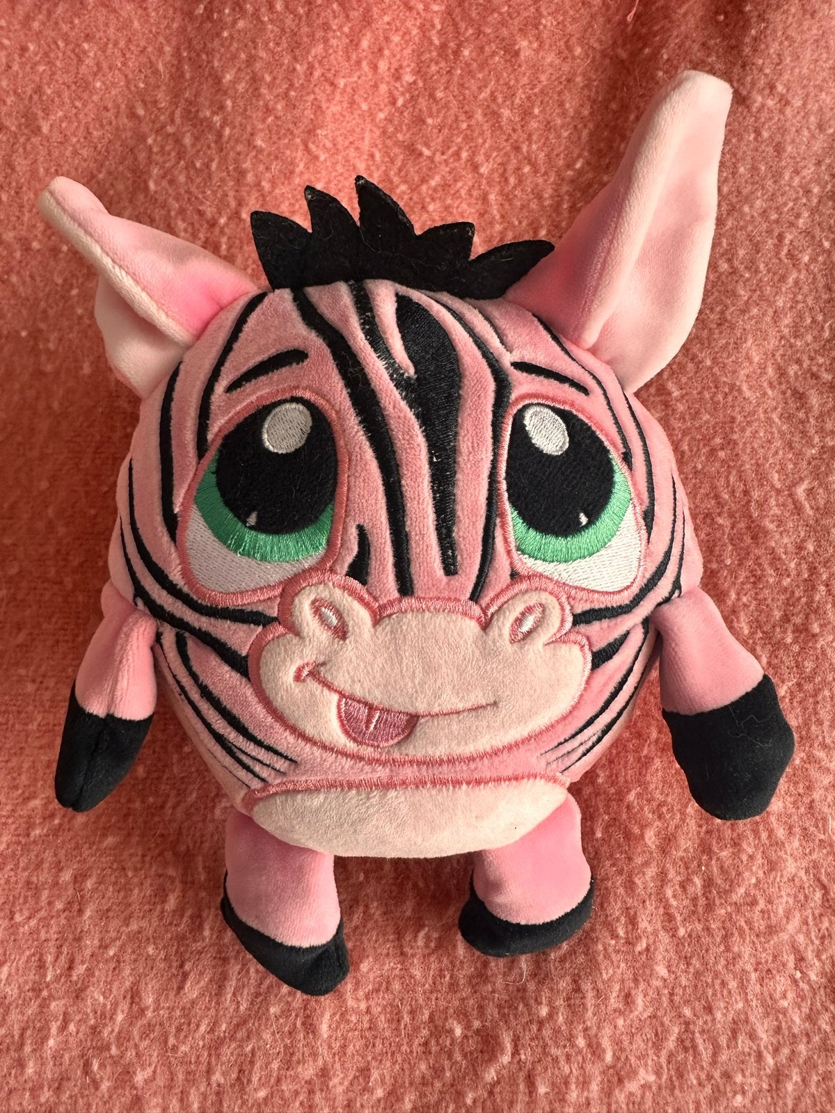 Roze zebra knuffel van Crunchimals, zo goed als nieuw, Overige merken, Overige typen, Ophalen of Verzenden, Middelgroot (20 tot 80 cm)