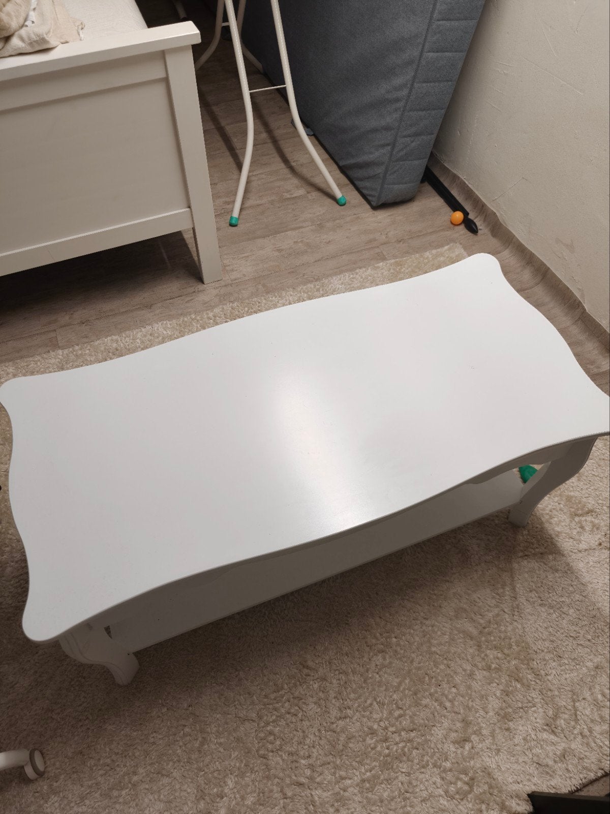 Witte salontafel barok/brocante stijl – bijna nieuw, met ond, Ophalen
