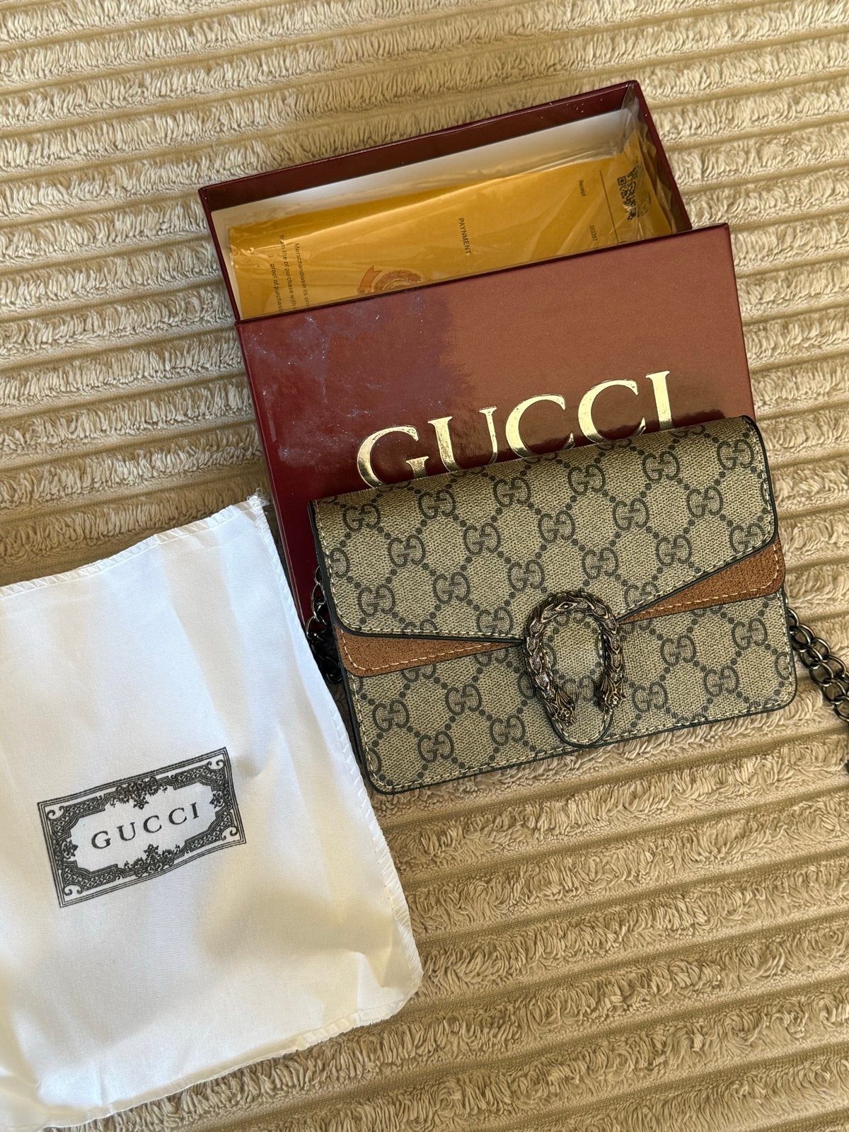 Gucci Dionysus GG Supreme Super Mini Schoudertas, Ophalen of Verzenden, Nieuw, Beige, Schoudertasje