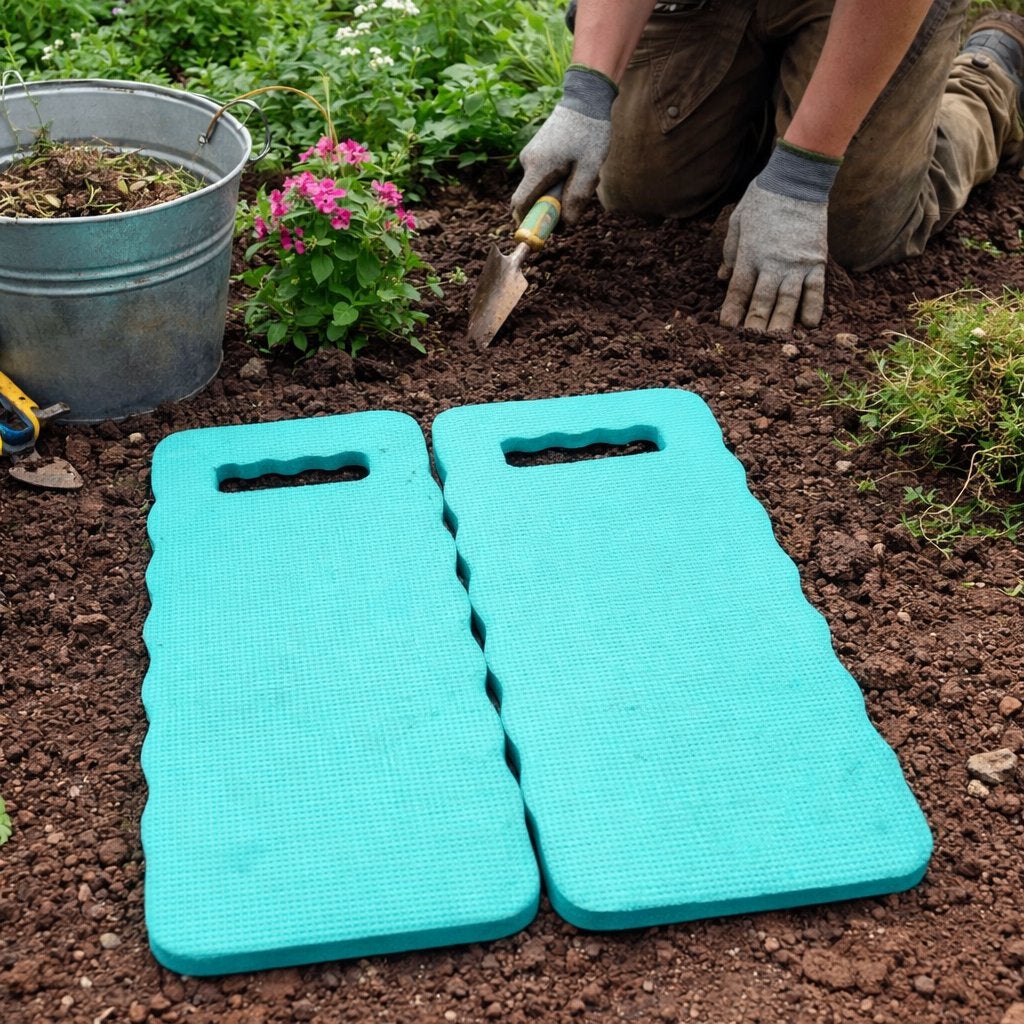 Twee foam knielkussens voor tuinieren - 40 x 18 x 2 cm, Ophalen of Verzenden, Gebruikt, Overige soorten, Onbekend