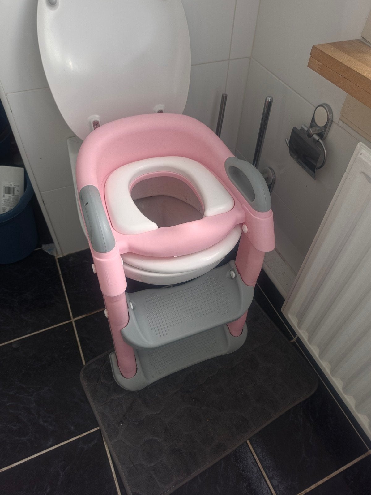 Roze opvouwbaar potje met trapje voor zindelijkheidstraining, Ophalen