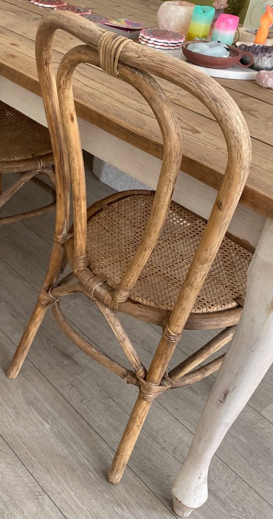 Boho stoelen bamboo rotan, Ophalen, Bruin, Twee