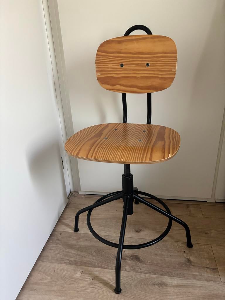 IKEA KULLABERG Bureaustoel, grenen/zwart, Ophalen, Gebruikt, Zwart, Bureaustoel