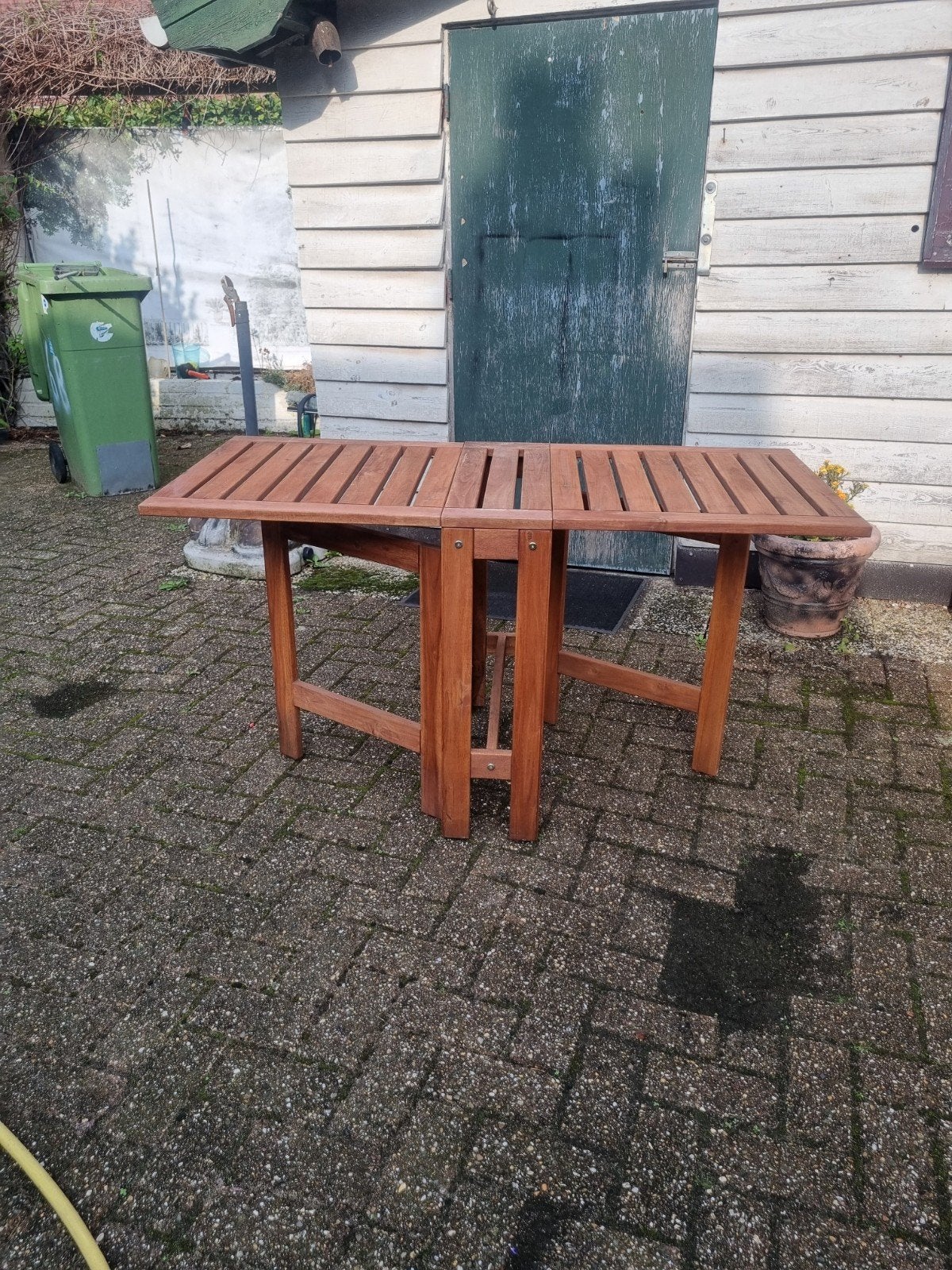 balkon tafel, Tuin en Terras, Ophalen, Zo goed als nieuw, Rechthoekig, Hout