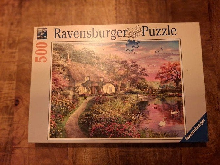 Ravensburger Legpuzzel 500 stukjes - Cottage aan het water, Ophalen of Verzenden, Minder dan 500 stukjes, Gebruikt, Legpuzzel