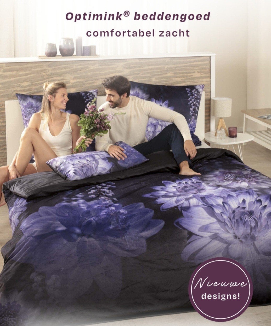 Optimink Dekbedovertrek met 2 kussenslopen 240x220 cm, Tweepersoons, Ophalen of Verzenden, Zo goed als nieuw, Overige merken