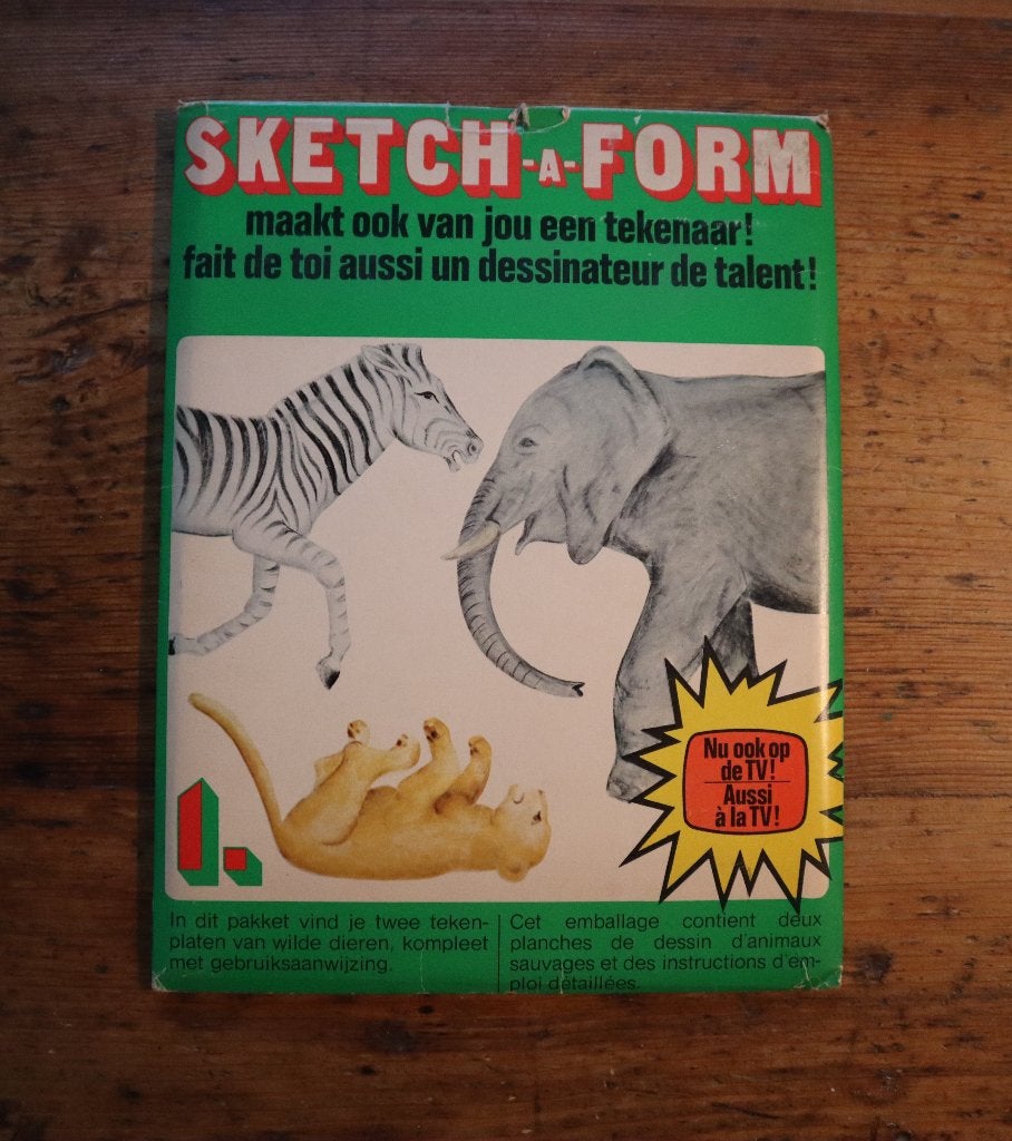 Vintage tekensjablonen wilde dieren Sketch-a-Form, Hobby en Vrije tijd, Ophalen of Verzenden, Gebruikt, Overige typen