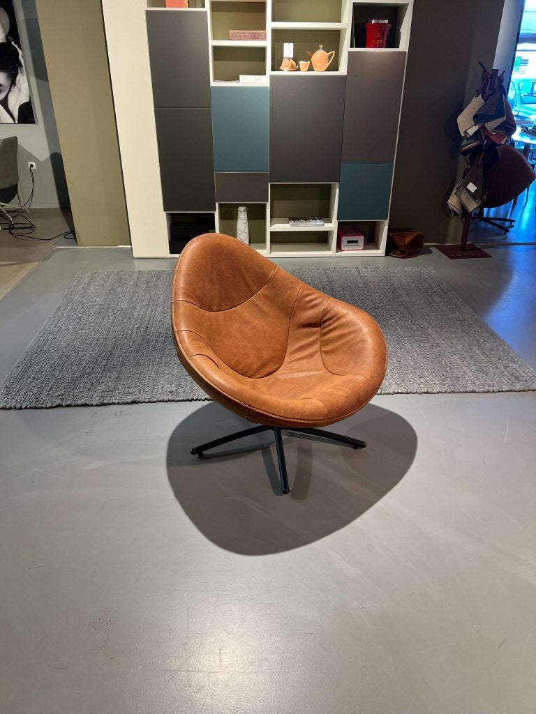 !Nieuw! - label - Hidde - leder Skora cognac - draaifauteuil, Ophalen, Info@label.nl, Nieuw, Label