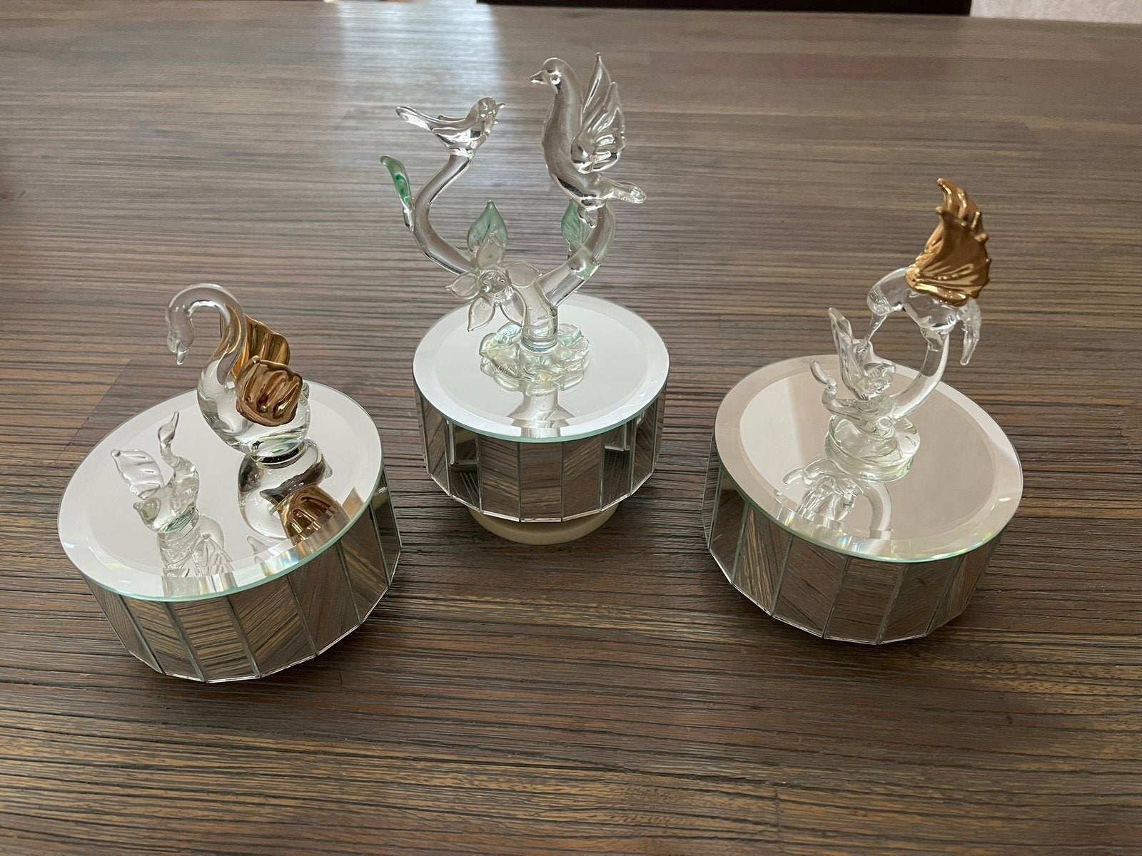 Vintage Muziek doosjes met glas tafereel, Ophalen of Verzenden, Zo goed als nieuw, Bierglas