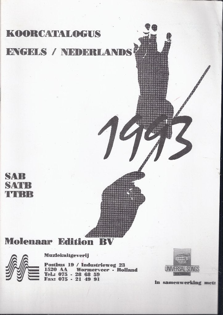 Bo1336 bladmuziek koor catalogus engels / nederlands ), Gebruikt, Klassiek, Ophalen of Verzenden, Koor