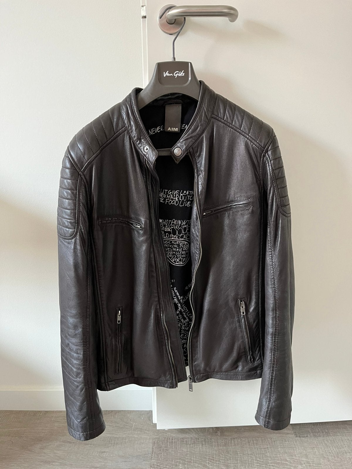 Leren jas (heren, bruin, maat M), Ophalen of Verzenden, Zo goed als nieuw, Maat 48/50 (M), Bruin