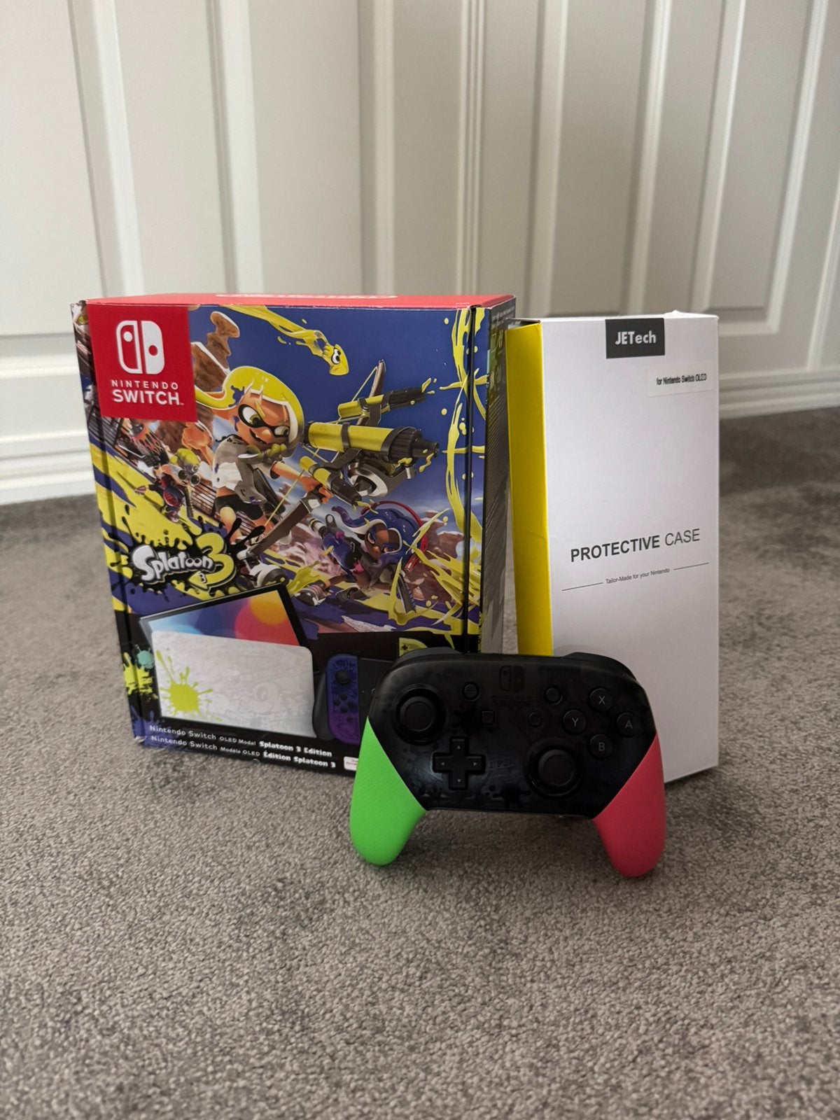 Nintendo Switch OLED Splatoon 3 Edition + Accesories, Switch OLED, Met games, Ophalen of Verzenden, Zo goed als nieuw