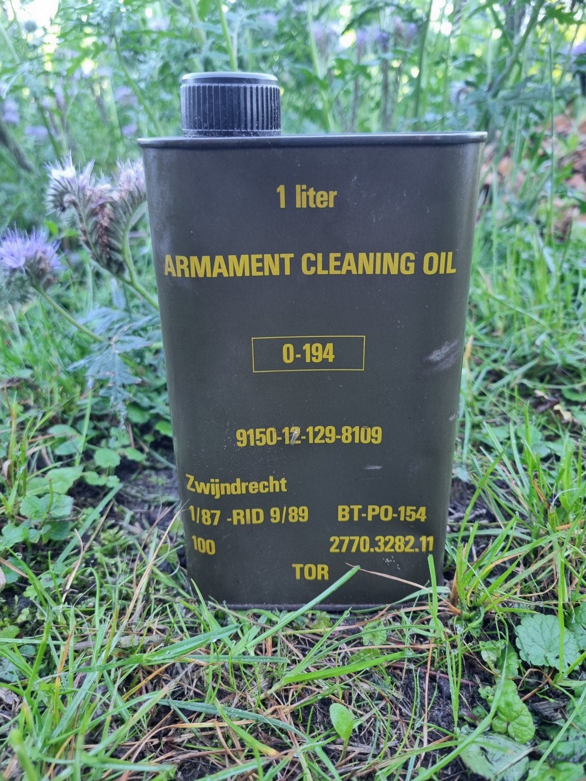 Oud ex NL leger olie blik, Verzamelen, Ophalen, Landmacht, Nederland, Kist of Geocache