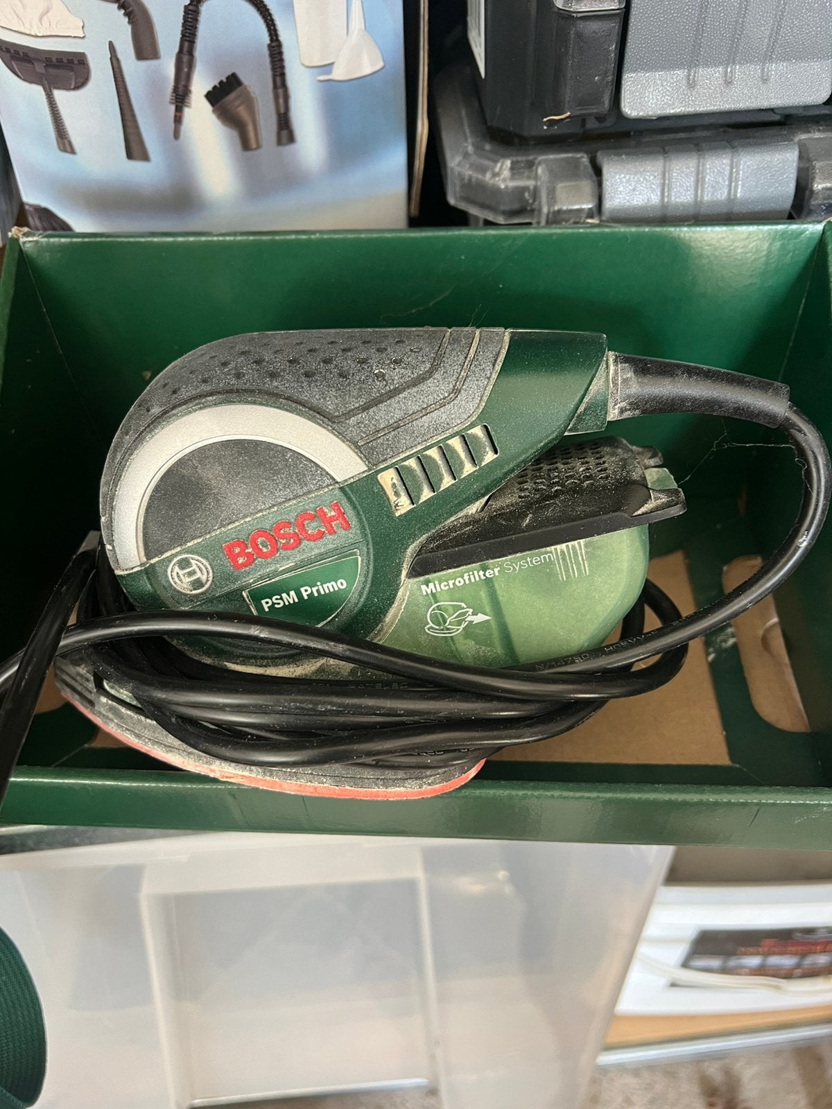 Bosch psm primo schuurmachine + schuurpapier, Doe-het-zelf en Verbouw, Gereedschap | Schuurmachines, Ophalen, Zo goed als nieuw