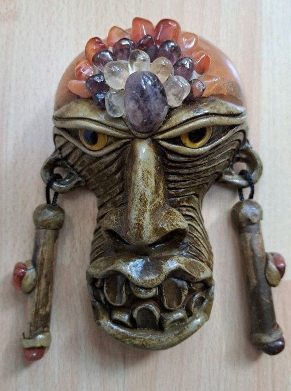 Braziliaans masker met edelstenen, Antiek en Kunst, Ophalen of Verzenden