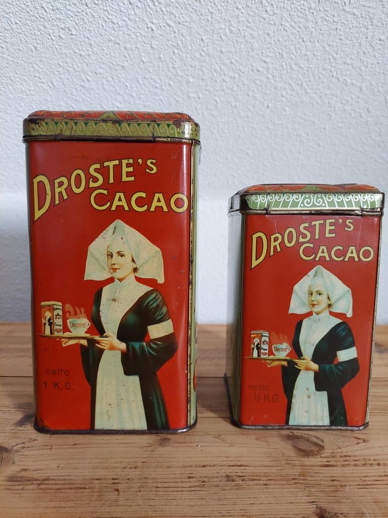 Brocante Droste blikken, Ophalen of Verzenden, Gebruikt, Overige, Droste