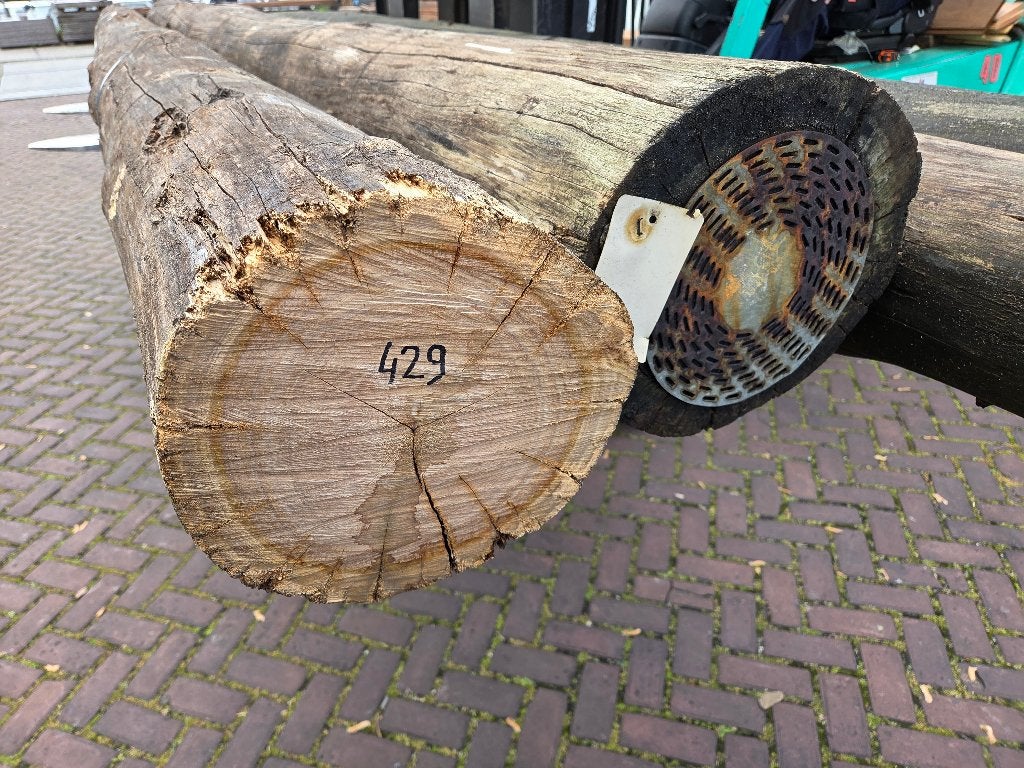 Gebruikte hardhouten ronde palen onbehandeld - nr: HB429, Tuin en Terras, Ophalen, Gebruikt, 250 cm of meer, Palen