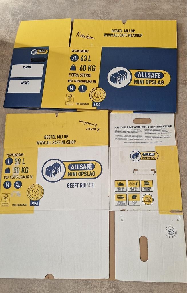 Verhuisdozen XL en L, Ophalen, Gebruikt