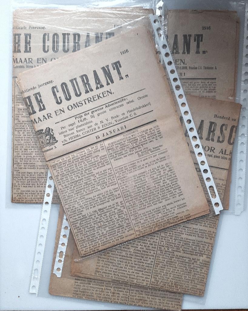 Alkmaarse courant 1916 set van 5 stuks !, Ophalen of Verzenden, 19e eeuw, Gelezen