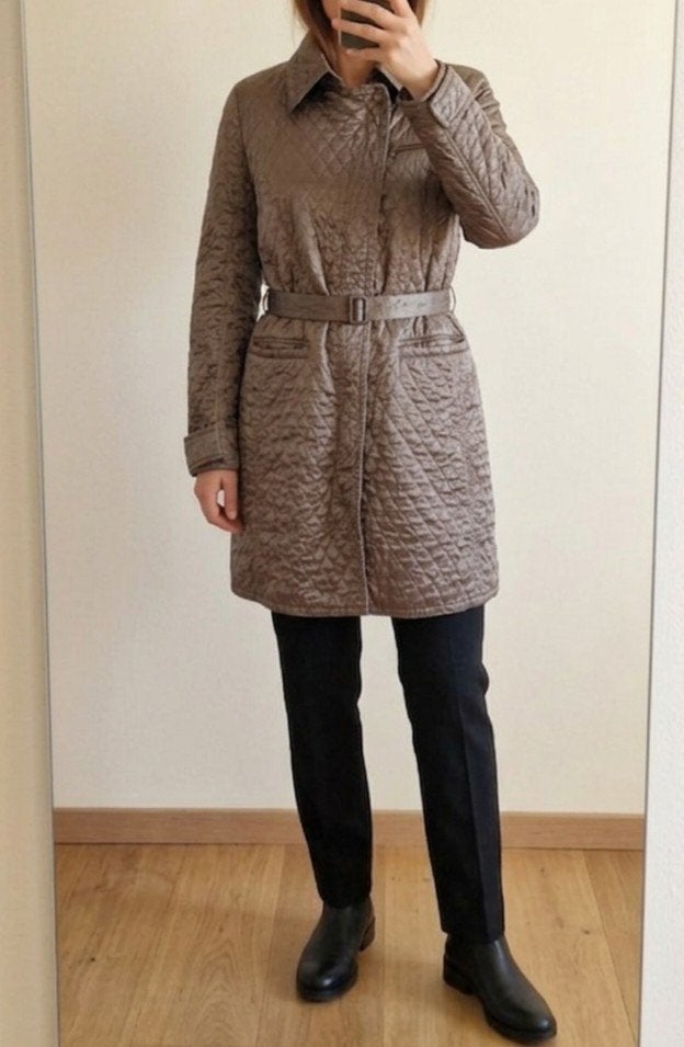 Leuk grijs/bruin trenchcoat/jas van Marc Cain maat 40, Maat 38/40 (M), Marc Cain, Bruin, Nieuw
