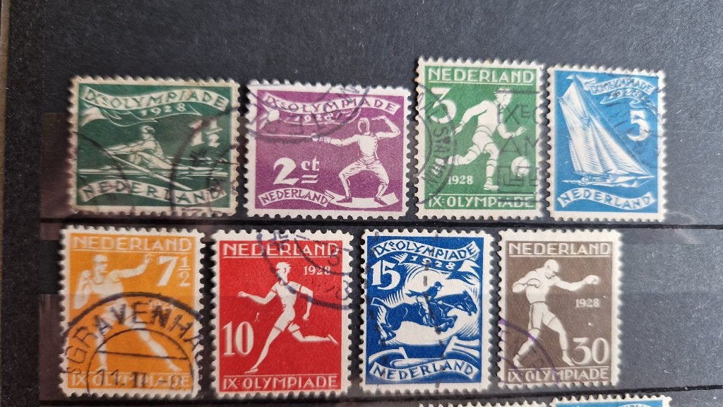 NVPH 212-219 gestempeld. Olympiade 1928 (1)., Postzegels en Munten, Postzegels | Nederland, Verzenden, T/m 1940, Gestempeld