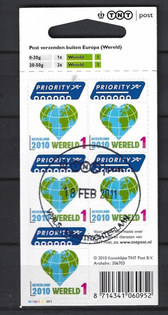 NVPH Nederland V 2743 geb 2010 Europa ; Hangmapje 10% CW, Ophalen of Verzenden, Na 1940, Gestempeld